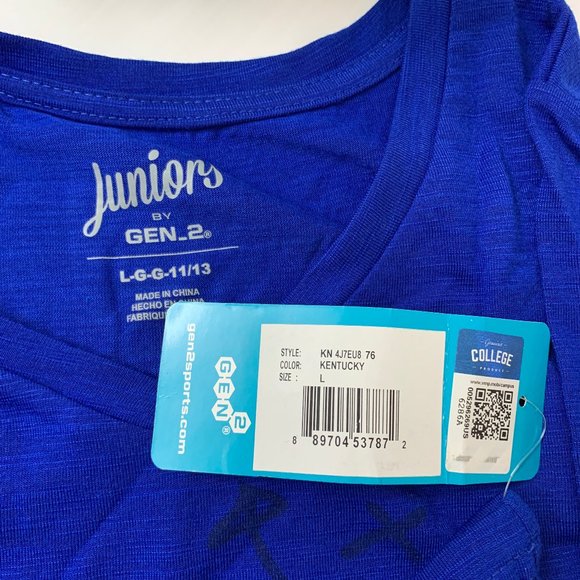 NCAA Wildcats Kentucky Game Day Shirt Junior Large 11/13 Long Sleeve Blue - Picture 9 of 11